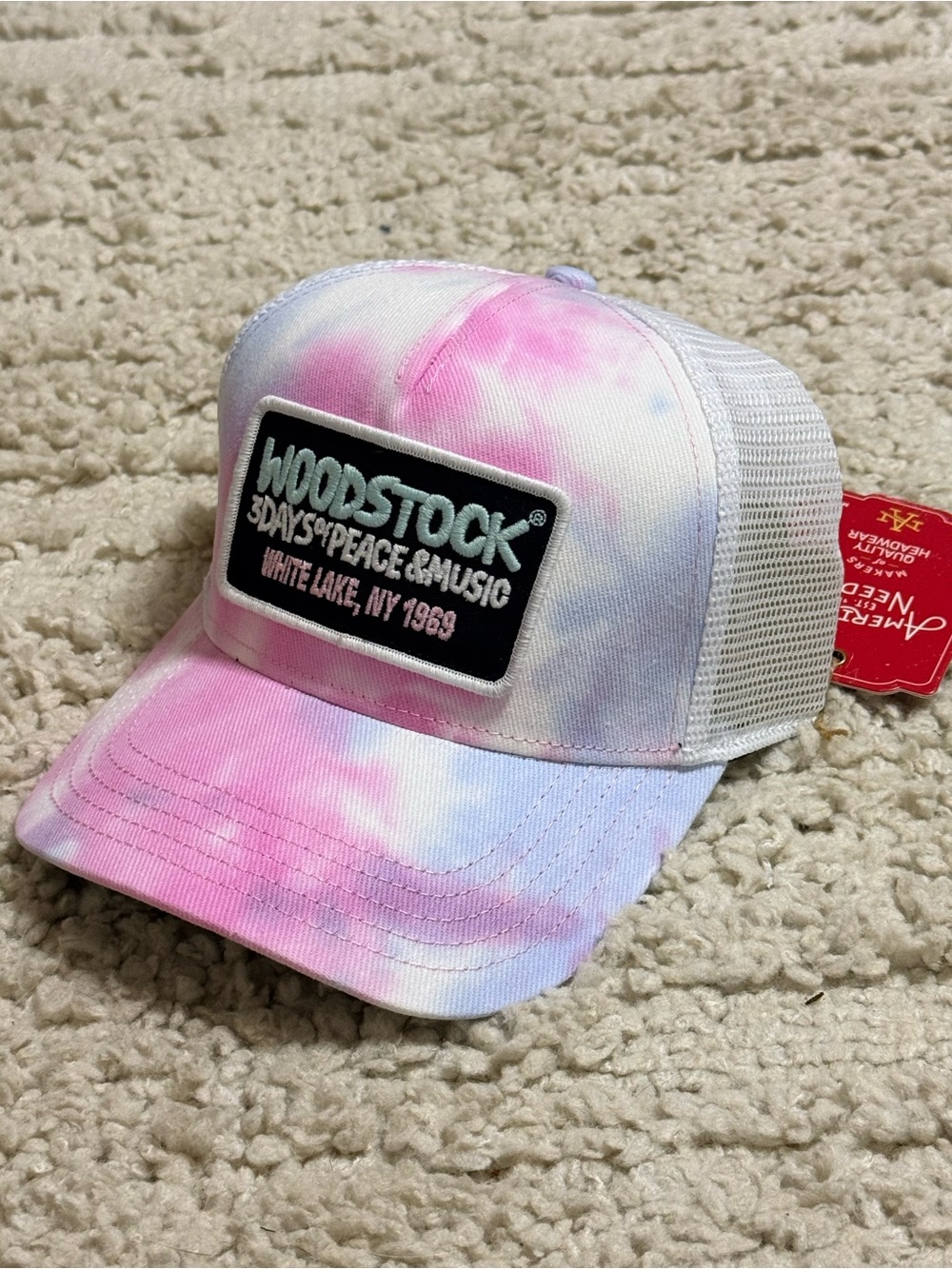 New American Needle Woodstock Tie-Dye Trucker Snapback Hat
